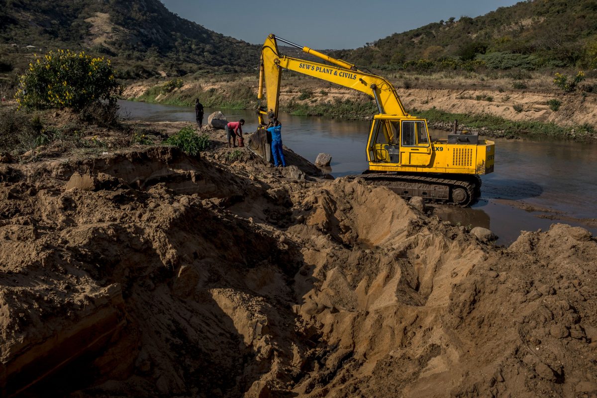 Sand mining operation.